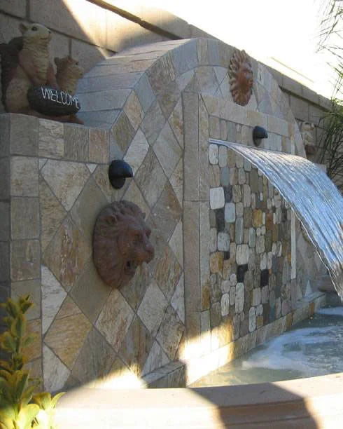 Golden White Mesh Random Flagstone Quartzite Paver