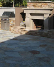 Golden White Mesh Random Flagstone Quartzite Paver