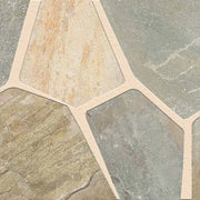 Golden White Mesh Random Flagstone Quartzite Paver