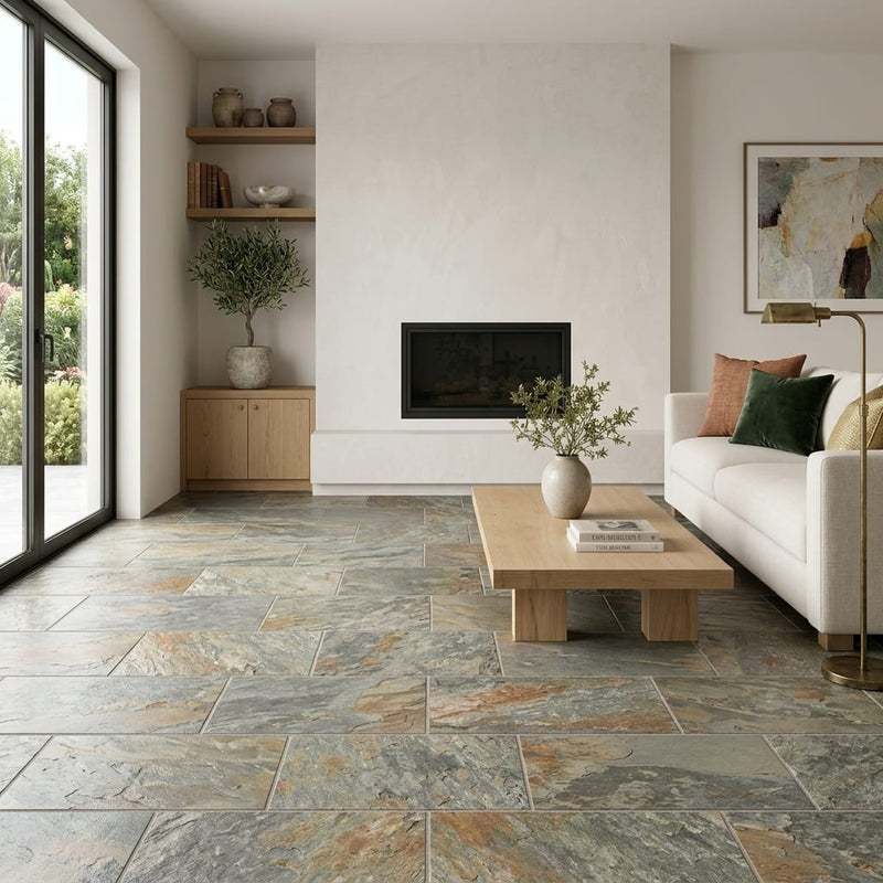 Grand Canyon Peak Quartzite Natural 12 x 24 x 2 Quartzite Wall Cap Cap 12x24 tile — Living Room floor