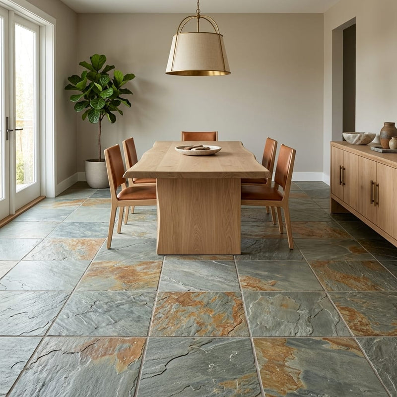 Grand Canyon Peak Quartzite Natural 21 x 21 x 2 Quartzite Column Cap Cap 20x20 tile — Dining Room floor