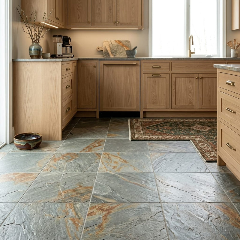 Grand Canyon Peak Quartzite Natural 21 x 21 x 2 Quartzite Column Cap Cap 20x20 tile — Kitchen floor
