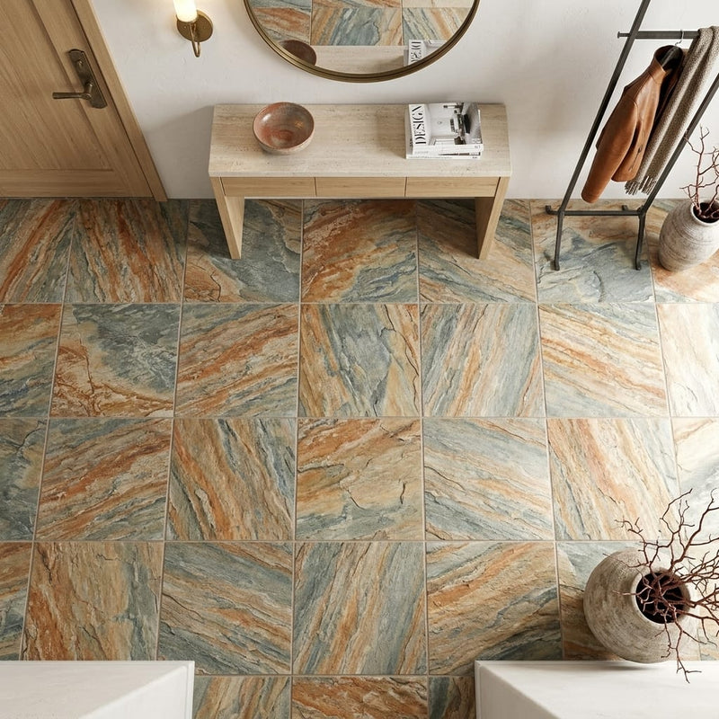 Grand Canyon Peak Quartzite Natural 24 x 24 x 2 Quartzite Column Cap Cap 24x24 tile — Foyer floor