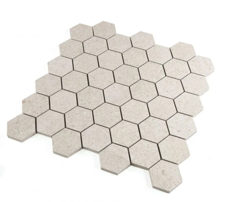 Grant Beige 2x2 Hexagon Porcelain Mosaic