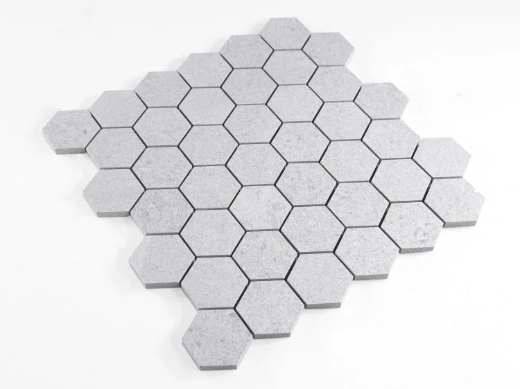 Grant Silver 2x2 Hexagon Porcelain Mosaic