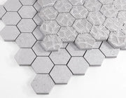 Grant Silver 2x2 Hexagon Porcelain Mosaic