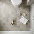 Graphite Antiqued 2x2 Limestone Mosaic — Bathroom floor