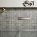 Graphite Antiqued 2x2 Limestone Mosaic — Bathroom shower floor