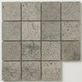 Graphite Antiqued 2x2 Limestone Mosaic close-up