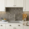 Graphite Antiqued 2x2 Limestone Mosaic — Kitchen backsplash