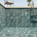 Graphite Antiqued 2x2 Limestone Mosaic — Swimming Pool pool interior tiling