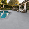 Gray Basalt Paver 16x24 Tumbled 1.25 inch — Backyard pool deck