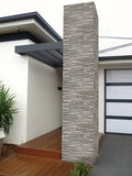 Gray Oak 3D Honed Marble 6x18 Corner Ledger Stone