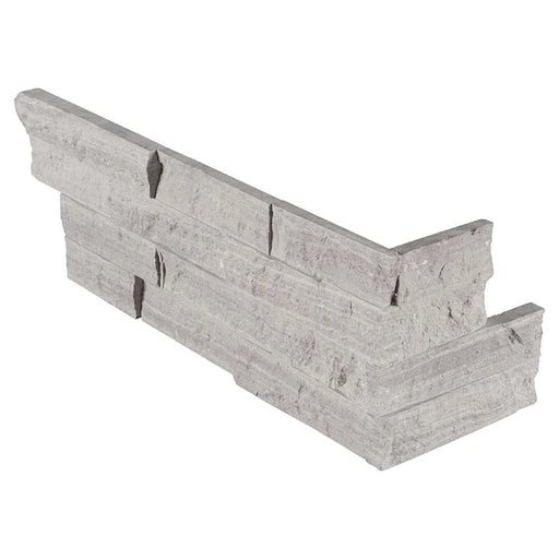 Gray Oak 3D Honed 6x18 Marble Corner Ledger Stone