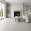 Gray Volcano Limestone Tile 12x24 Honed — Living Room floor