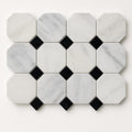 Greecian White 2x2 Octagon Polished Marble Mosaic Tile close-up