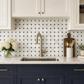 Greecian White 2x2 Octagon Polished Marble Mosaic Tile — Kitchen backsplash