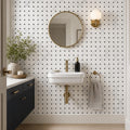 Greecian White 2x2 Octagon Polished Marble Mosaic Tile — Powder Room wall