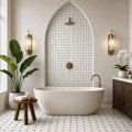 Greecian White 2x2 Octagon Polished Marble Mosaic Tile — Spa spa interior
