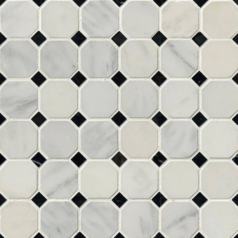 Greecian White 2x2 Octagon Polished Marble Mosaic Tile