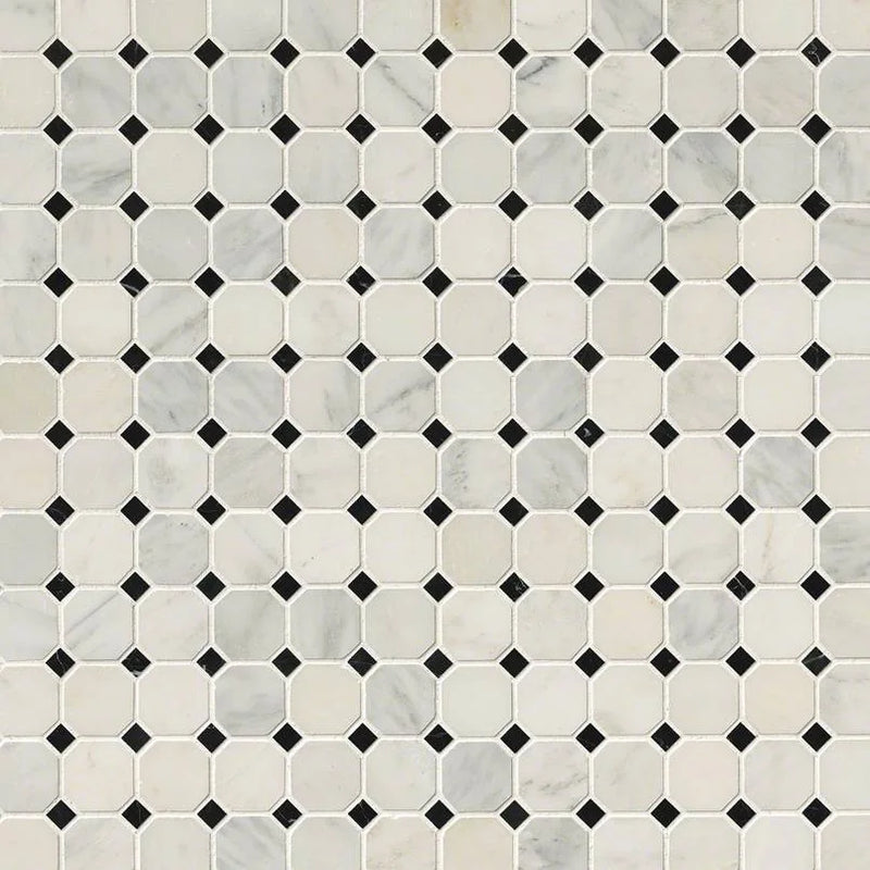 Greecian White 2x2 Octagon Polished Marble Mosaic Tile