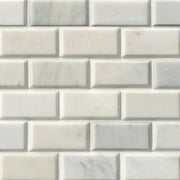Greecian White 2x4 Polished Beveled Marble Mosaic Tile