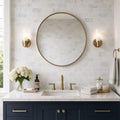 Greecian White 3x6 Polished Marble Subway Tile — Bathroom wall