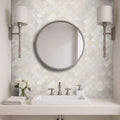 Greecian White Arabesque Polished Marble Mosaic Tile