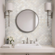 Greecian White Arabesque Polished Marble Mosaic Tile