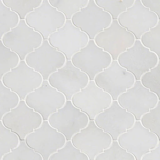 Greecian White Arabesque Polished Marble Mosaic Tile