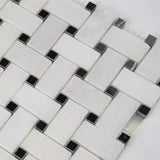 Greecian White Basketweave Polished Marble Mosaic Tile