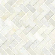 Greecian White Herringbone Polished Marble Mosaic Tile