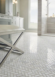Greecian White Herringbone Polished Marble Mosaic Tile