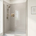 H Line Pumice Glossy 3x6 Ceramic Tile — Bathroom shower wall edge