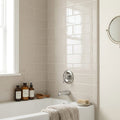 H Line Pumice Glossy 3x6 Ceramic Tile — Bathroom tub surround edge