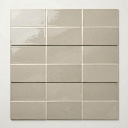 H Line Pumice Glossy 3x6 Ceramic Tile close-up