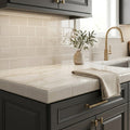 H Line Pumice Glossy 3x6 Ceramic Tile — Kitchen countertop edge