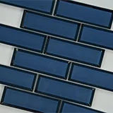 Haiku Sapphire Beveled Subway 2x4 Misc. 0.31 Inch Glass Tile