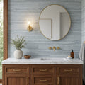 Haisa Blue 12x24 Honed Stone Marble & Dolomite Tile — Bathroom vanity wall