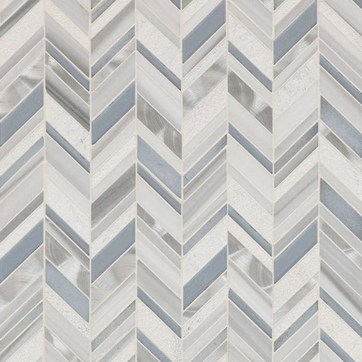 Harlow Chevron Pattern Glass Stone Blend Mosaic Tile