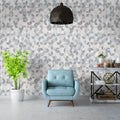 Harlow Cube Pattern Glass Stone Blend Mosaic Tile