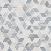 Harlow Cube Pattern Glass Stone Blend Mosaic Tile