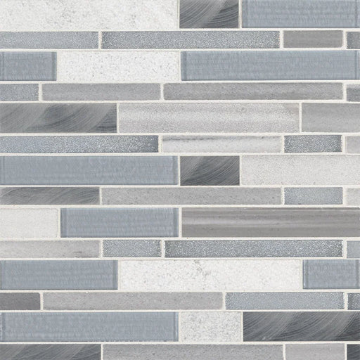 Harlow Interlocking Pattern Glass Metal Blend Mosaic Tile