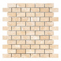 Durango / Paredon (Mexican) - Cross Cut Durango Travertine 1x2 Tumbled Travertine Herringbone Mosaic
