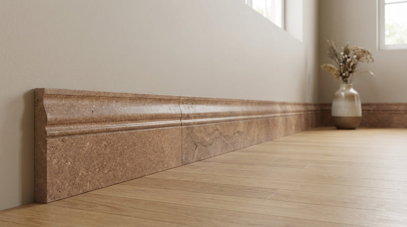 Noce (Antalya) Travertine 5x12 Honed Travertine Tile Baseboard Trim