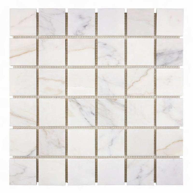 Calacatta Gold (Italian) Marble 2x2 Honed Mosaic