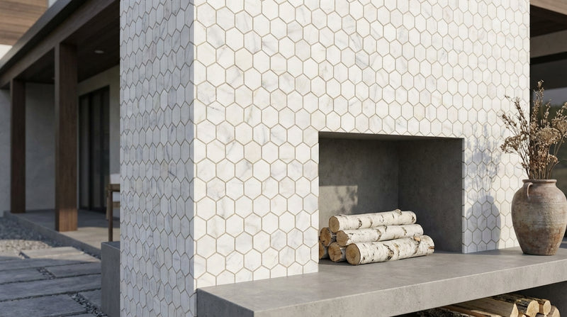 Calacatta Gold (Italian) Marble 2x2 Honed Hexagon Mosaic