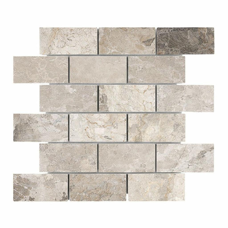 Atlantic Gray Marble 2x4 Polished/Honed Mosaic