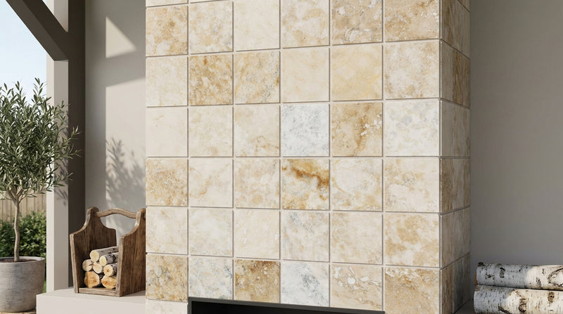 Latravonya Travertine 2x2 Filled & Honed Travertine Mosaic