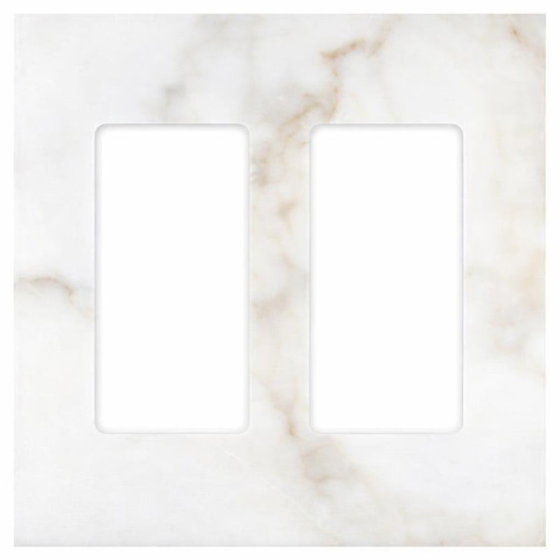Calacatta Gold Switch Plate Covers 4-1/2x4 1/2 Honed Plate Cover 2-ROCKER